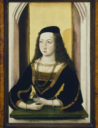 Portrait of a Young Woman Holding a Flower
